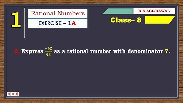 Math Class 8 | Exercise- 1A | Qus. 2 | Rational Numbers | Chapter - 1 | R S AGGARWAL  #mvo