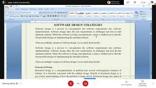 SE: Lecture #10 on Software design strategies, Function and Object Oriented Design etc
