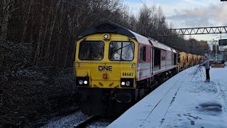 Is This The Uks Longest Train.....? 66587 T&T 66585 Powers Out Of Sandbach On 6Y15 040126