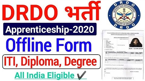 DRDO Apprentice Offline Form Fillup 2020| DRDO Apprentice Ka Form Kaise Bhare|DRDO Apprentice Online