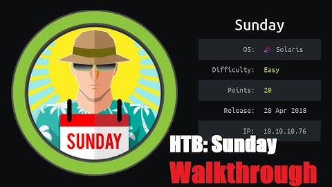 Sunday Walkthrough | HTB Retired | TJ NULL OSCP like Boxes | HackTheBox