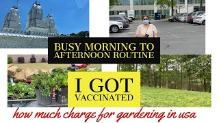 Life in USA | morning to afternoon Routine~I got VACCINATED~Indian Mom Vlogger | ambaji temple visit