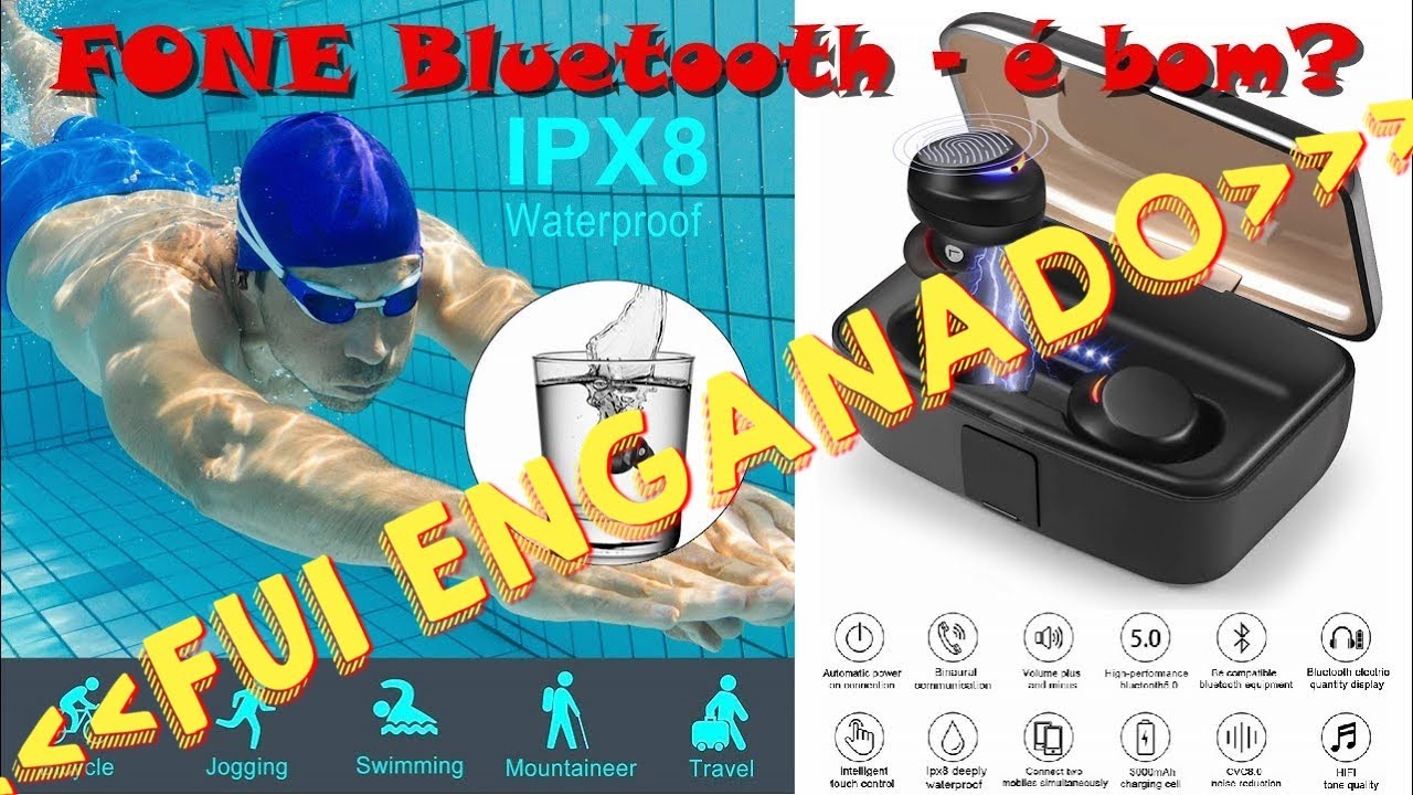 FUI ENGANADO - Fone Bluetooth funciona na água??? - YouTube