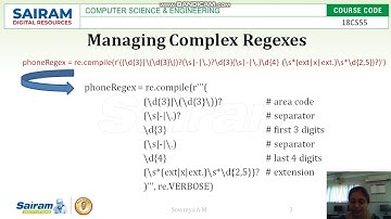 LectureVideo 18CS55 Module3 Pattern Matching With Regular Expressions 5 Sowmya