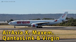 AirAsia X , Qantaslink, Maxem Aviation & Virgin Australia Airlines on RW03 at Perth Airport.