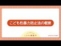 An overview of the Prevention of Sexual Violence against Children Act（英語字幕版）