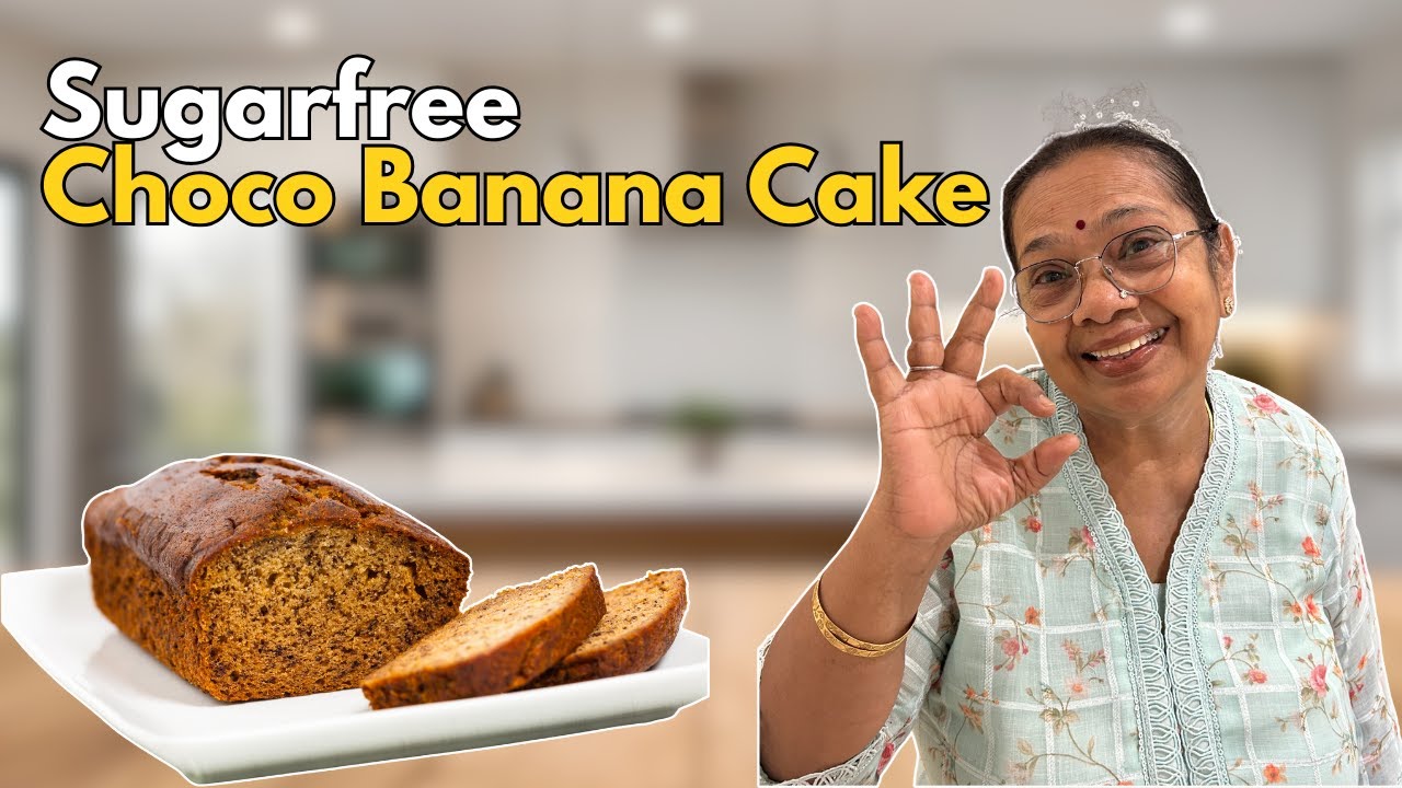 Sugar-Free Banana Cake Recipe | Quick, Easy & Healthy | Eggless and Without Oven | With Dates