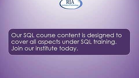 Top Oracle SQL Training Institute in Bangalore - RIA Class Room