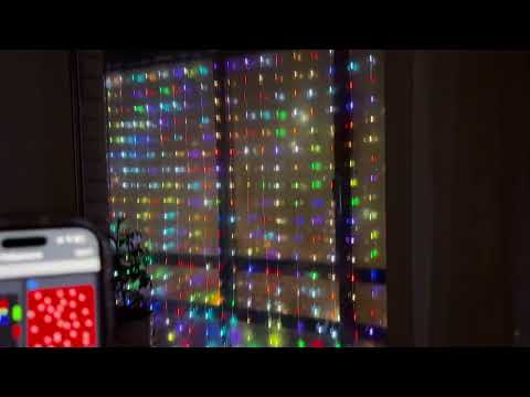 Святкова смарт штора на USB розумна гірлянда led з Bluetooth управлінням для кафе вулиці будинку від повербанка 3м, видео 3