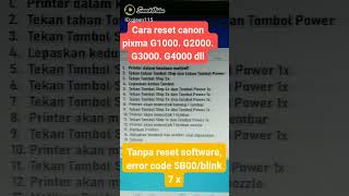 Reset Canon G Series G1000 G2000 G3000 G4000 Dll
