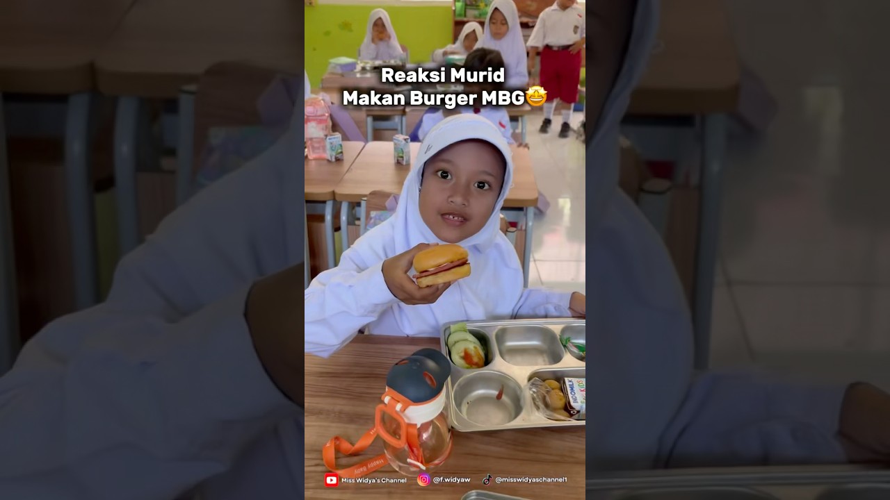 REAKSI MAKAN BURGER MBG🤩