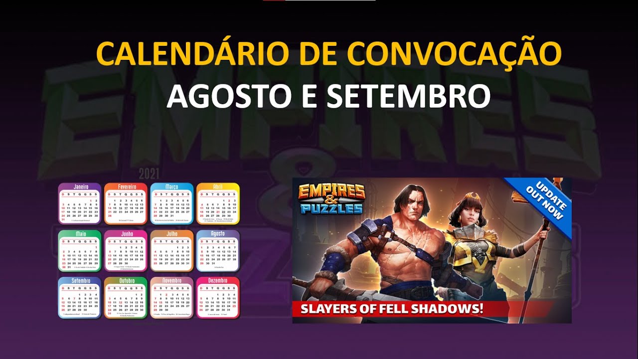 Planejamento de Convocação Agosto e Setembro Empires & Puzzles YouTube