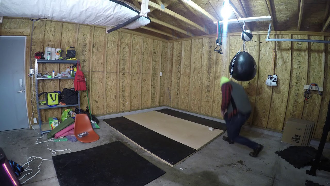 Building a DIY 8'x8' weightlifting platform and attaching Rogue R-3BT 30" timelapse