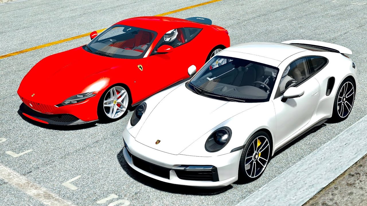 Ferrari Roma vs Porsche 992 Turbo S at Laguna Seca - YouTube