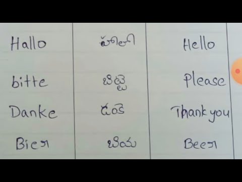 జర్మనీ భాషలో పదాలు,వాక్యాలు తెలుగులో నేర్చుకుందాం German language basics in Telugu - German words
