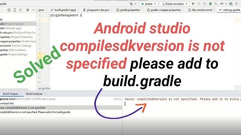 Android studio compilesdkversion is not specified please add to build.gradle
