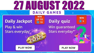 Amazon Funzone Stars Quiz Answers Today | Amazon Quiz Today | 27 August 2022