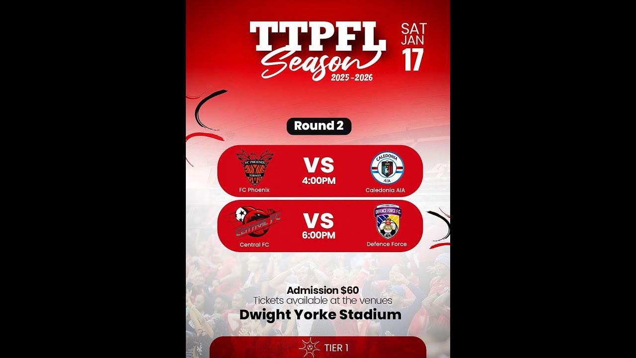 TTPFL FC Phoenix vs Caledonia AIA and Central FC vs Defence Force @ Dwight Yorke Stadium Tobago