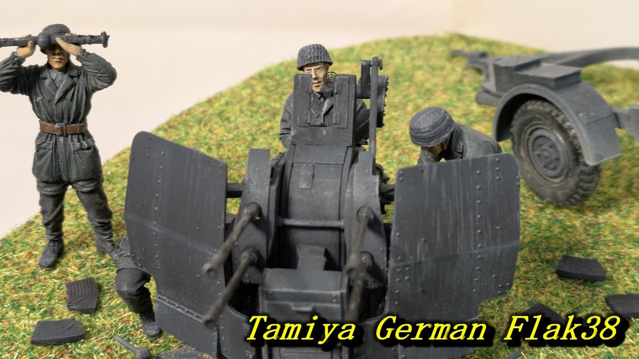 Tamiya German 2cm Flak38 full build ( English Sub )