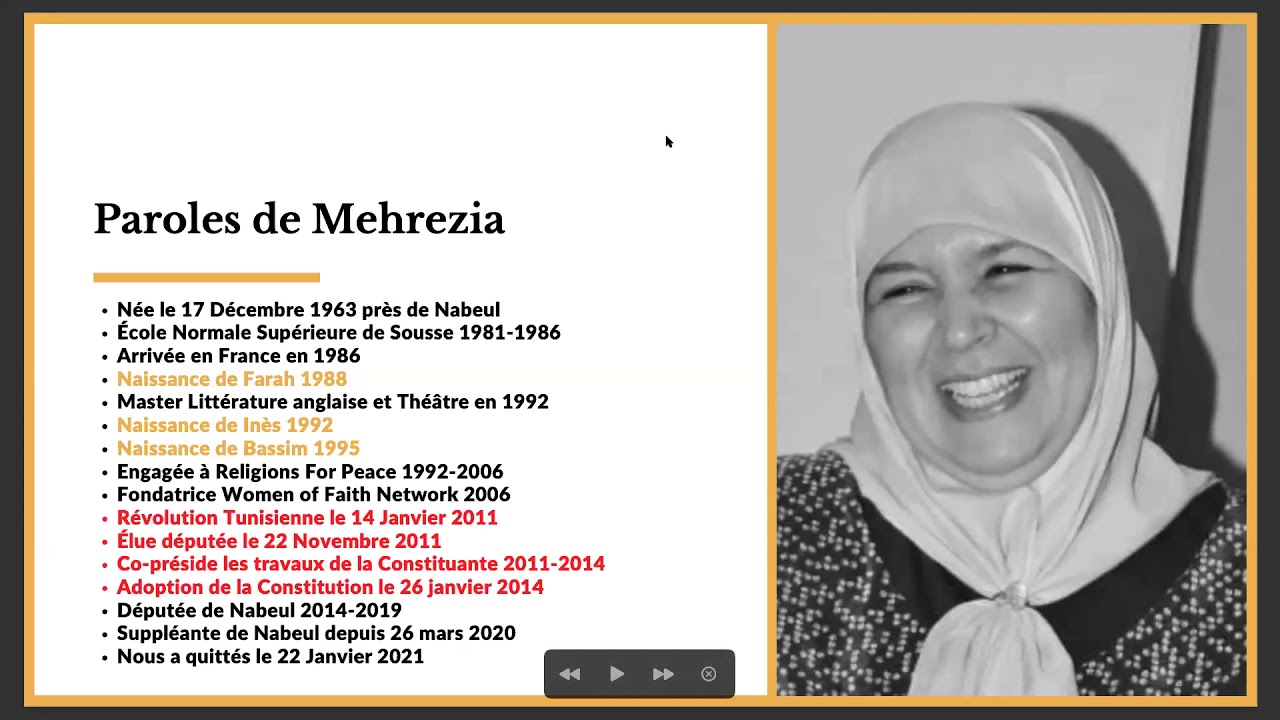 Watch Hommage à Mehrezia Labidi Maïza on YouTube Watch Hommage à Mehrezia Labidi Maïza on YouTube