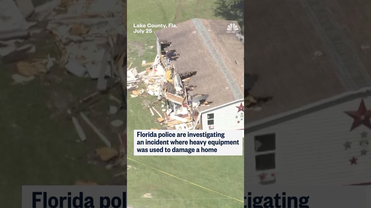 Florida police are investigating an incident where heavy equipment was used to damage a home