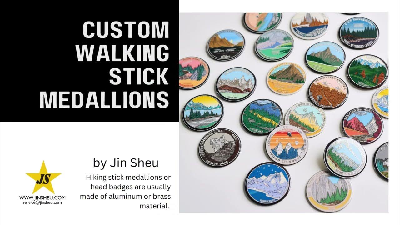 Custom Walking Stick Medallions personalized head badges YouTube