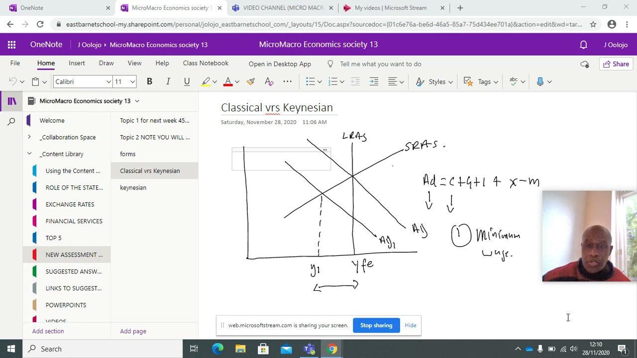 CLASSICAL DIAGRAM IN A RECESSION