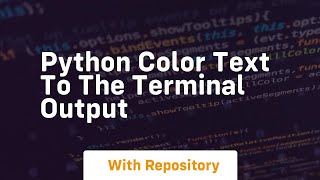 Python color text to the terminal output
