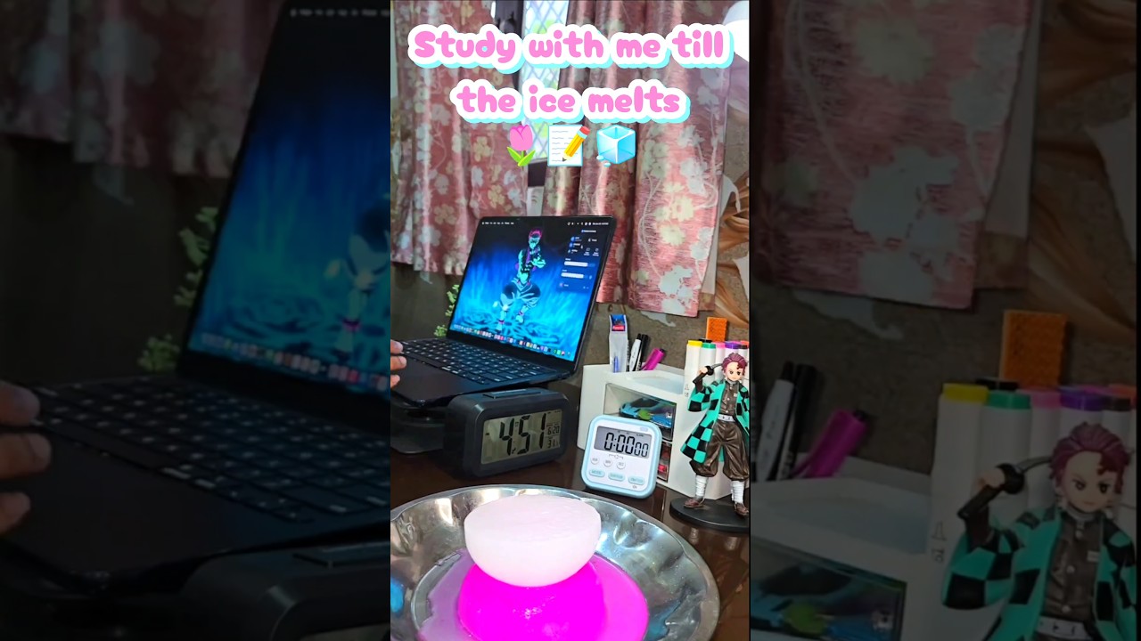 study with me till the ice melts🧊📝🌷#studywithme#studymotivation#studymusic#fyp#ytshorts#viral
