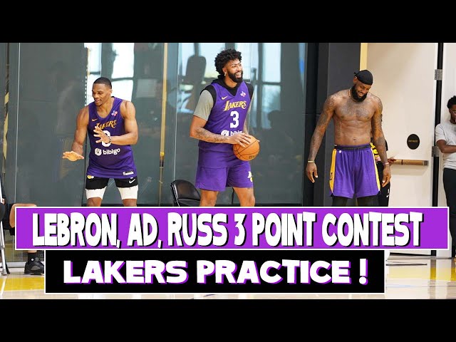 Lakers Training Camp ! LeBron James, Russ, and AD have a 3 point