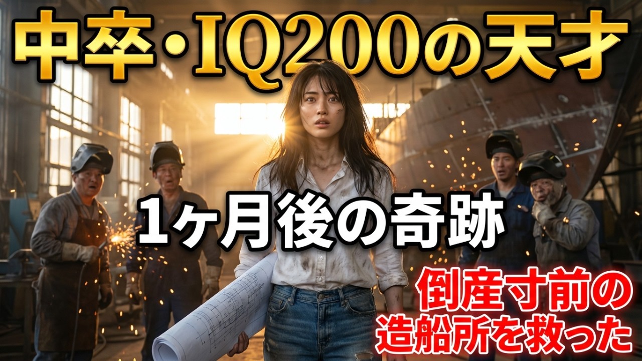 【衝撃】中卒・IQ200の天才少女が倒産寸前の造船所を救う！1ヶ月後に起きた奇跡の物語【感動する話】