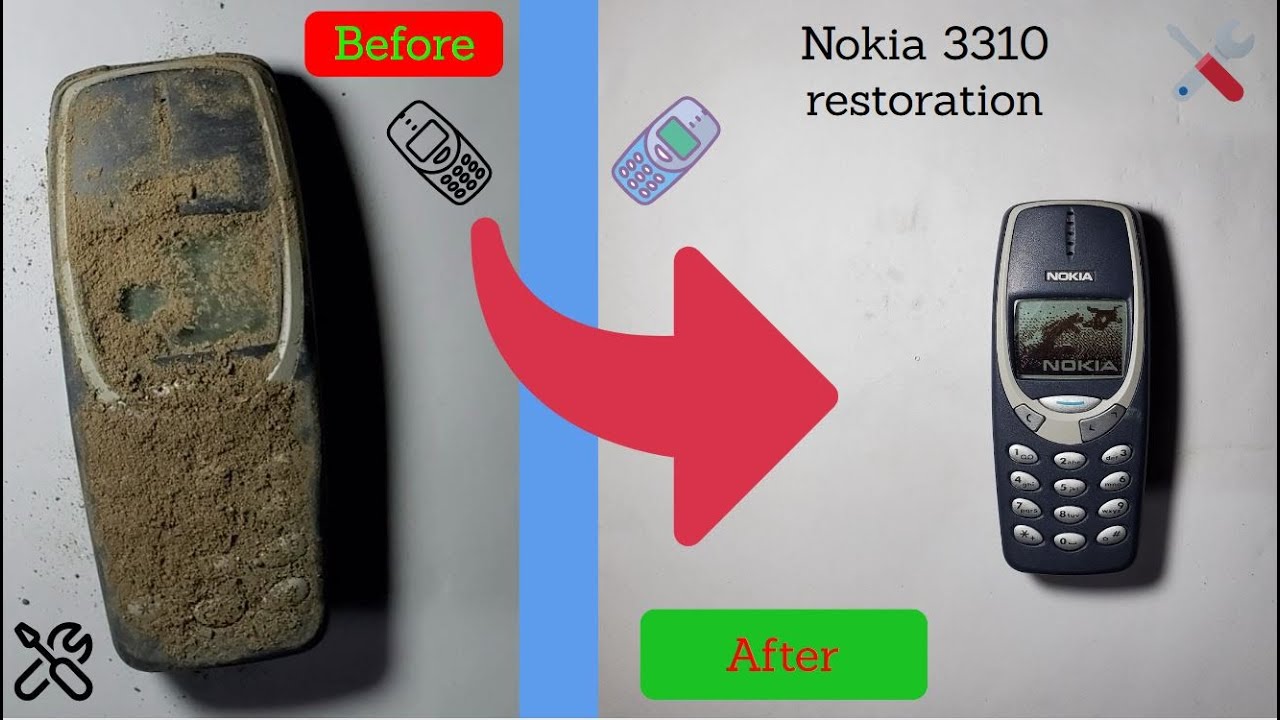 22 years old Nokia 3310 phone restoration