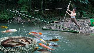 TIMELAPSE: Creative Ideas A Fish Trap, Woven From Bamboo Simple / Harvesting A Lot Of Big Fish