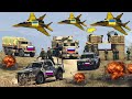 Fighter Jets and War Helicopter Attack on Army Weapons supply Convoy -GTA5