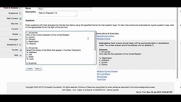 Tests and Quizzes-Creating an Assessment