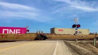 CN 2707 pulls a NB Intermodal Freight and CN 2286 as the rear DPU on the Waukesha Sub, MP 131.2!!