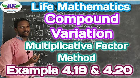 TN 8th Maths|Life Mathematics|Compoumd Variation Problems|Ecample 4.19 & 4.20|in tamil