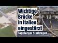 Italien: Brückeneinsturz nach Starkregen! Wichtige Verkehrsstraße im Süden zerstört!