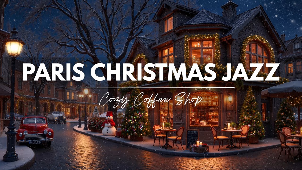 Christmas Jazz Piano 2025 🎄 Cozy Coffee Shop Ambience ☕ Smooth Jazz & Fireplace Sounds for Rest