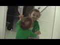 Little boy sees himself in the mirror for the first time!
