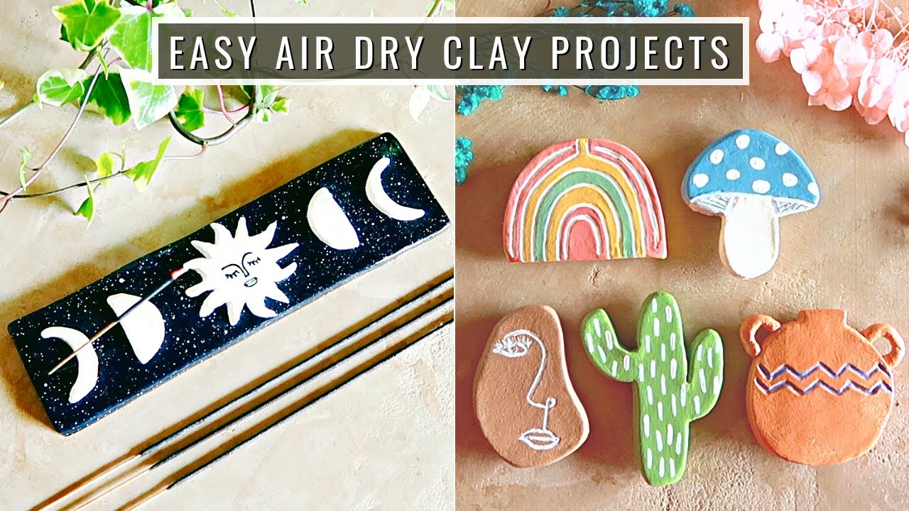 Easy Air Dry Clay Projects  Boho Magnets & Celestial Incense