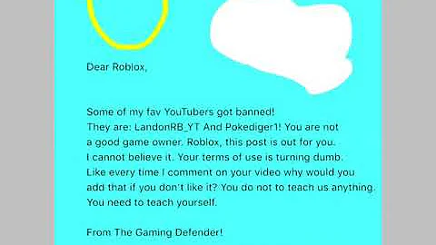 Dear Roblox watch this video and read the note I put.