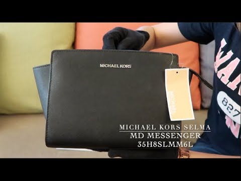 MICHAEL Michael Kors Selma Medium Messenger Crossbody Bag, Black