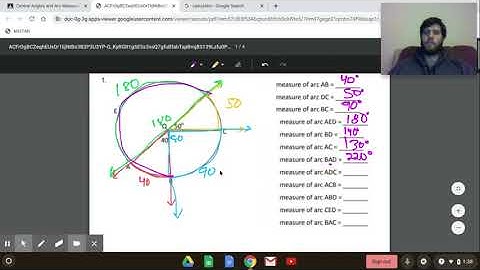 Central Angles and Arc Measures Walkthrough