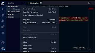 How to save html file in VScode and open in Browser