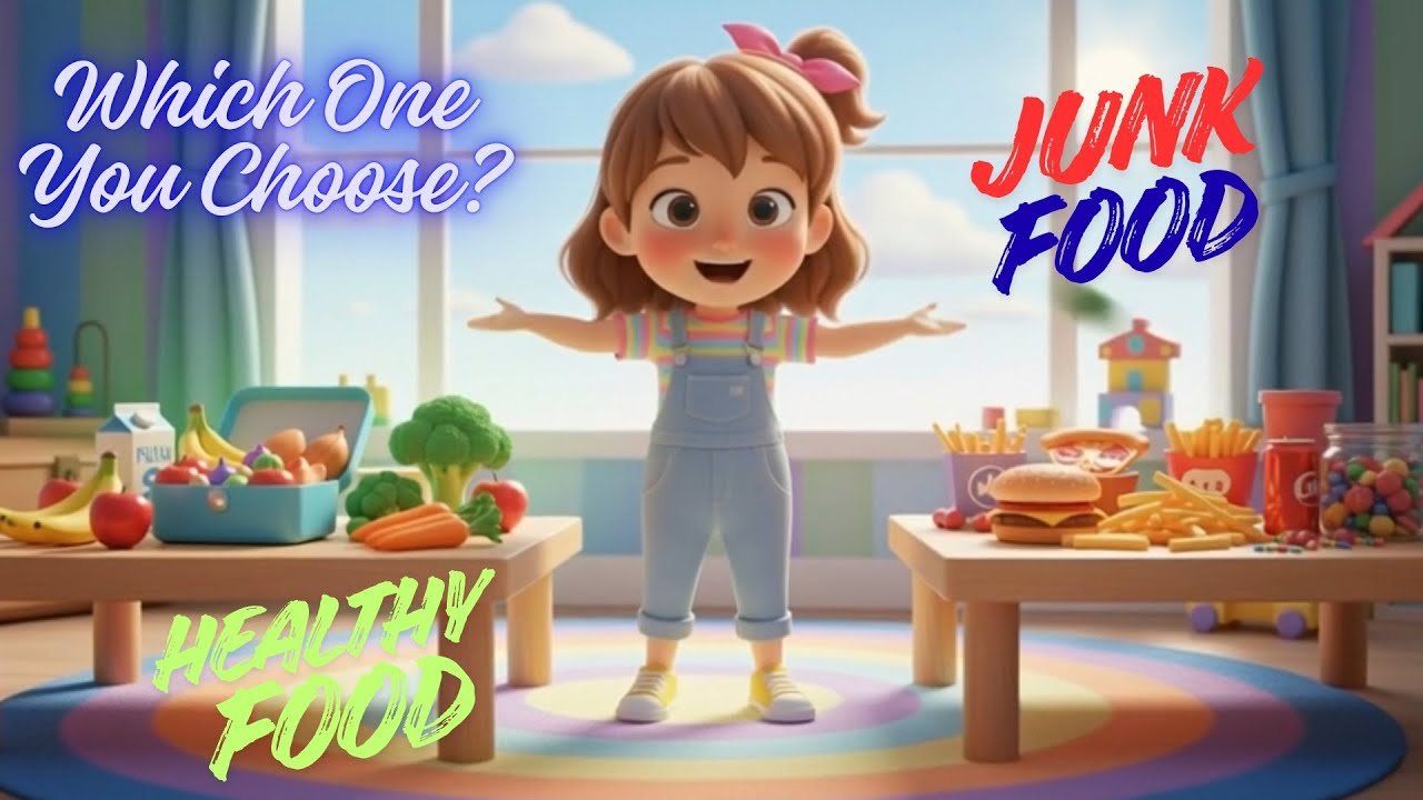 Healthy vs Junk Food Nursery Rhymes | Healthy Food Kids Song - YouTube