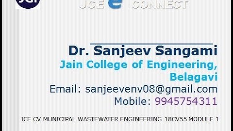 JCE CV MUNICIPAL WASTEWATER ENGINEERING  18CV55 MODULE 1 6