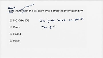 Writing: Subject-verb agreement — Basic example | Writing & Language | SAT | Khan Academy