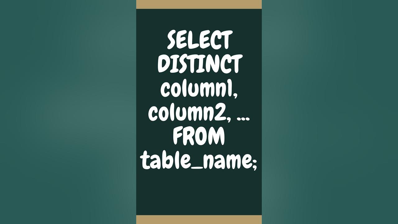 Learn sql in less than one minute (Select Distinct)