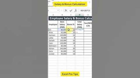 How To Salary & Bonus Calculation In Ms-Excel #bonus #salaryincrease #exceltips #excel